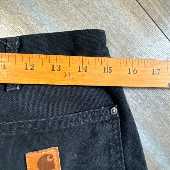 Carhartt B136-BLK Double Knee Carpenter Pants Black Canvas Loose Fit 32x32 - Picture 8 of 10
